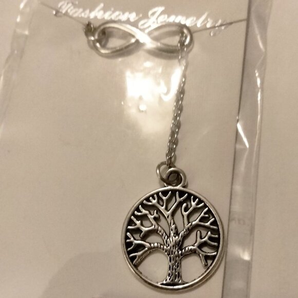 Tree of Life Silver Necklace Infinity Pendant Fashion Jewelry Women Chain 20 inc - Picture 6 of 8